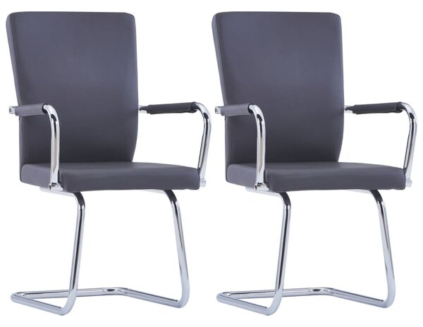 VidaXL Konzolne blagovaonske stolice od umjetne kože 2 kom sive
