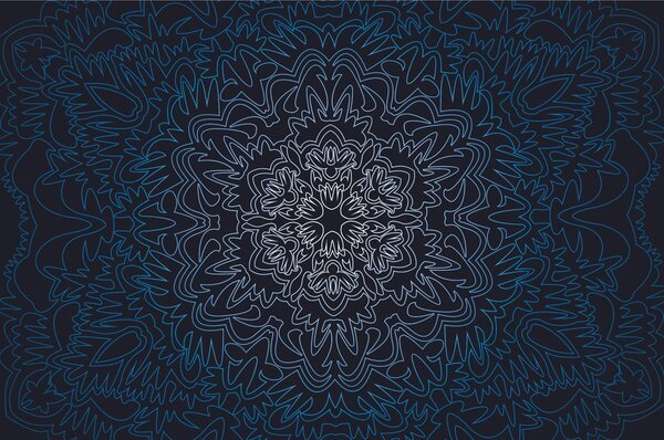 Tapeta ornamentalna Mandala na crnoj pozadini
