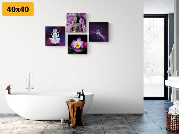 Set slika Feng Shui u ljubičastom dizajnu