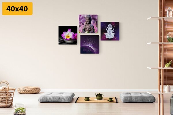 Set slika Feng Shui u ljubičastom dizajnu