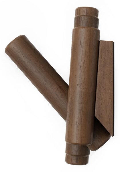 Tamno smeđa zidna vješalica od masivnog bora 61 cm Picket – Umbra