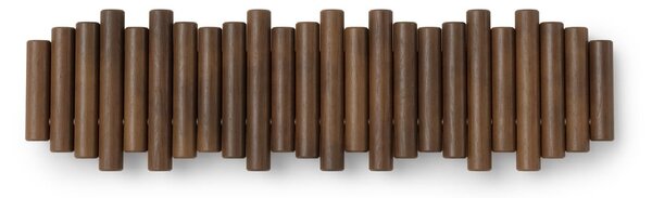Tamno smeđa zidna vješalica od masivnog bora 61 cm Picket – Umbra