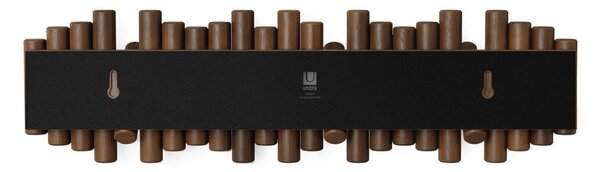 Tamno smeđa zidna vješalica od masivnog bora 61 cm Picket – Umbra