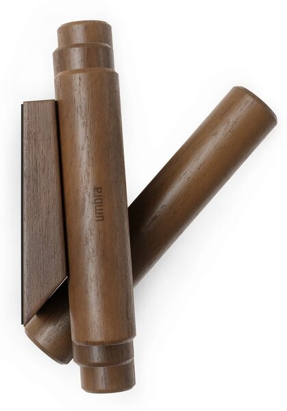 Tamno smeđa zidna vješalica od masivnog bora 61 cm Picket – Umbra
