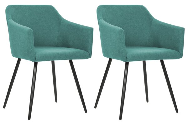 VidaXL Blagovaonske stolice od tkanine 2 kom zelene