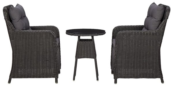 VidaXL Vrtne stolice sa stolićem za kavu 2 kom od poliratana crne