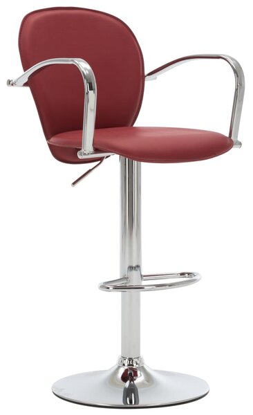 VidaXL Barski stolac s naslonom za ruke boja vina od umjetne kože