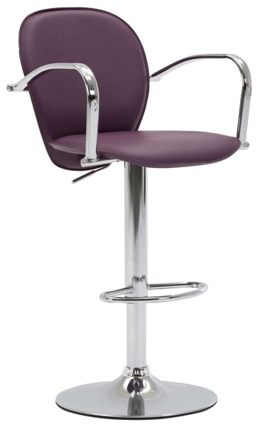 VidaXL Barski stolac s naslonom za ruke ljubičasti od umjetne kože