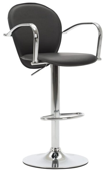 VidaXL Barski stolac s naslonom za ruke crni od umjetne kože