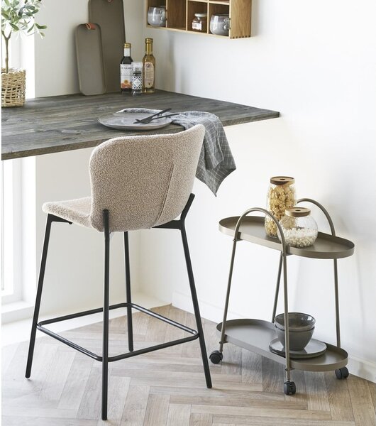 Bež podstavljena barska stolica (visine sjedala 65 cm) Maceda – House Nordic