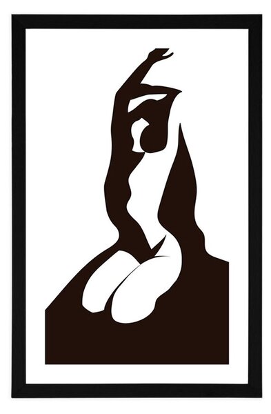Plakat s paspartuom nježnost ženskog tijela