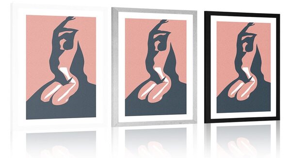 Plakat s paspartuom suptilnost ženskog tijela
