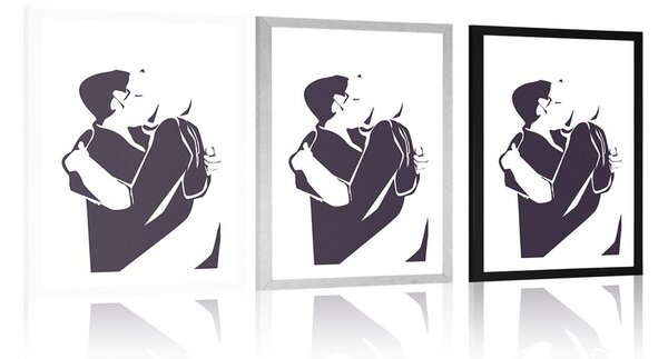 Plakat s paspartuom iskrenost ljubavi