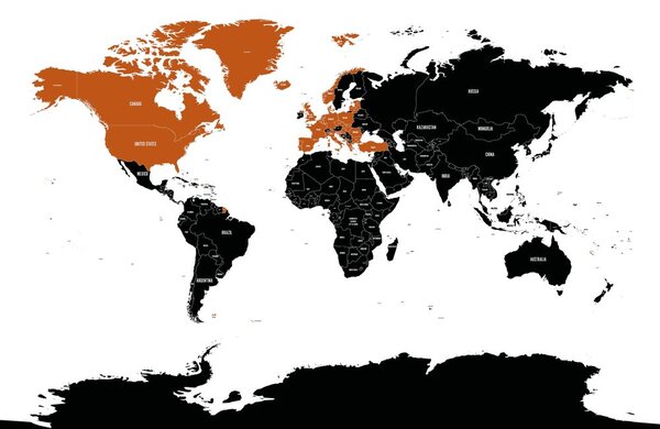 Tapeta moderni zemljovid s kontrastom