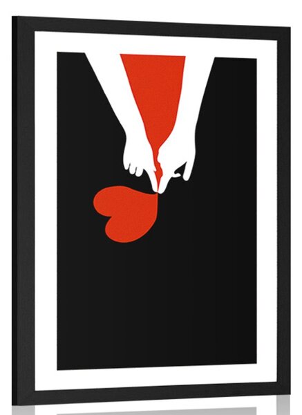 Plakat s paspartuom spoj dvaju srca