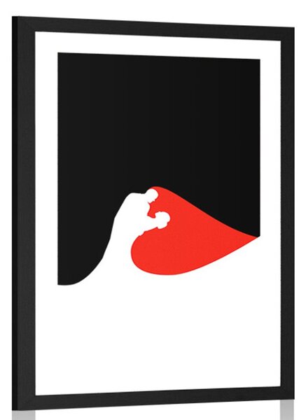 Plakat s paspartuom sreća dvoje ljudi