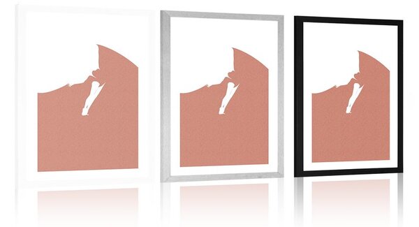 Plakat s paspartuom apstrakcija tajanstvenog plesa