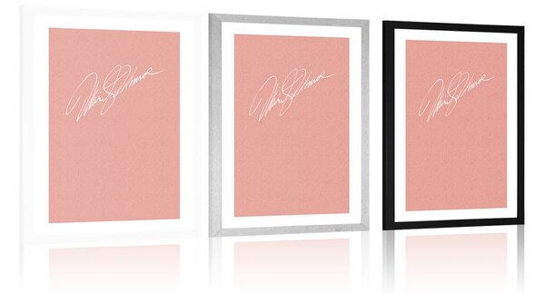 Plakat s paspartuom potpis Marylin Monroe