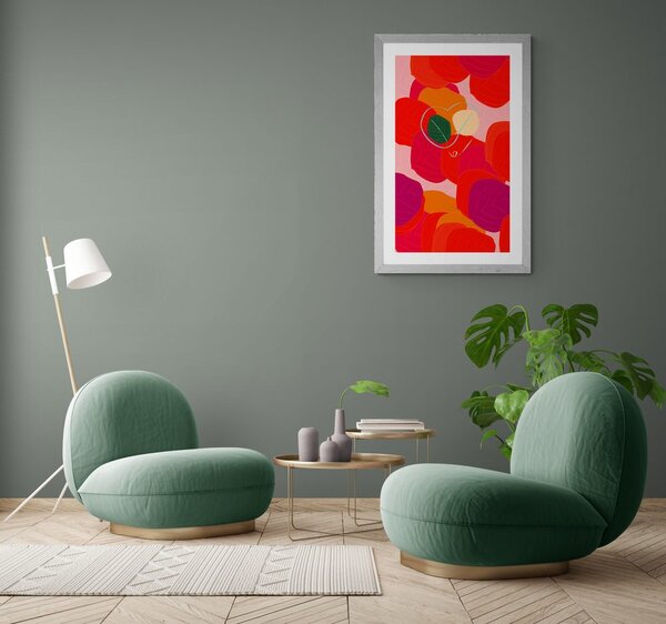 Plakat s paspartuom šarene linije listova