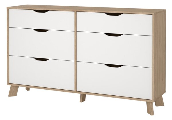 Bijela/u prirodnoj boji komoda u dekoru hrasta 156x92x40 cm Ikast – Tvilum