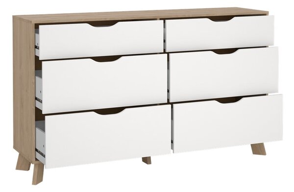 Bijela/u prirodnoj boji komoda u dekoru hrasta 156x92x40 cm Ikast – Tvilum