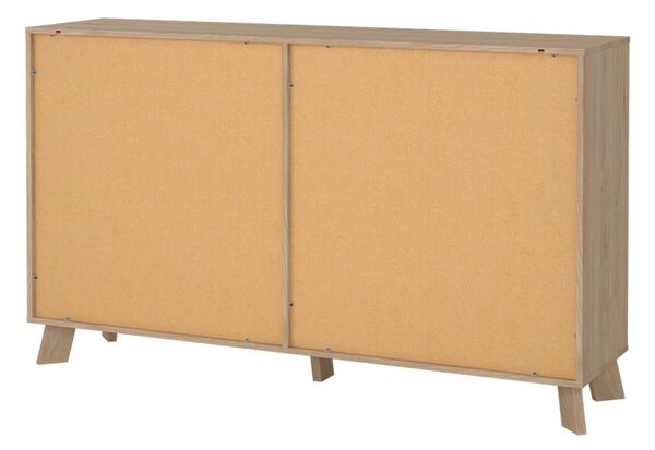 Bijela/u prirodnoj boji komoda u dekoru hrasta 156x92x40 cm Ikast – Tvilum