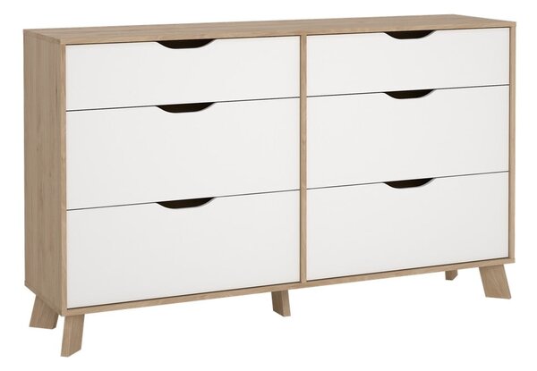 Bijela/u prirodnoj boji komoda u dekoru hrasta 156x92x40 cm Ikast – Tvilum