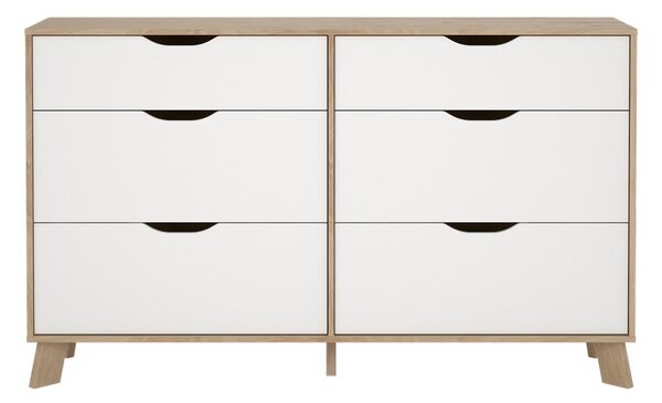 Bijela/u prirodnoj boji komoda u dekoru hrasta 156x92x40 cm Ikast – Tvilum