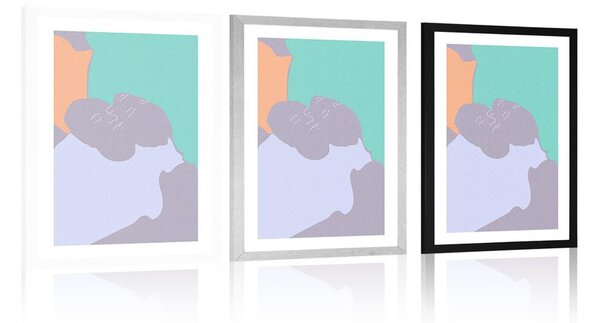 Plakat s paspartuom bliskost dvoje ljudi