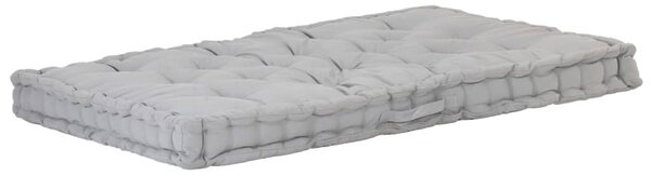 VidaXL Paletni podni jastuk pamučni 120 x 80 x 10 cm sivi