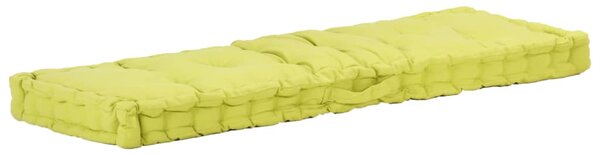 VidaXL Paletni podni jastuk pamučni 120 x 40 x 7 cm zeleni
