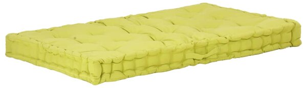 VidaXL Paletni podni jastuk pamučni 120 x 80 x 10 cm zeleni