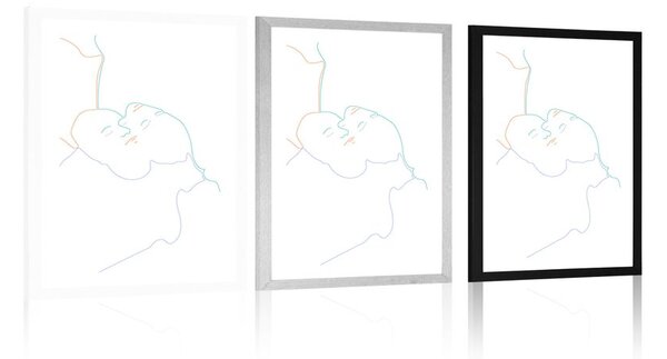 Plakat s paspartuom šarene linije ljudi