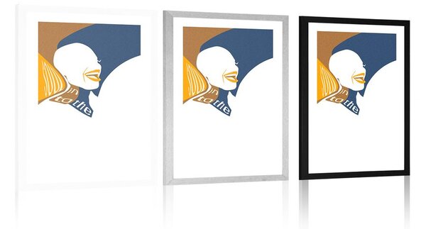 Plakat s paspartuom silueta žene s natpisom
