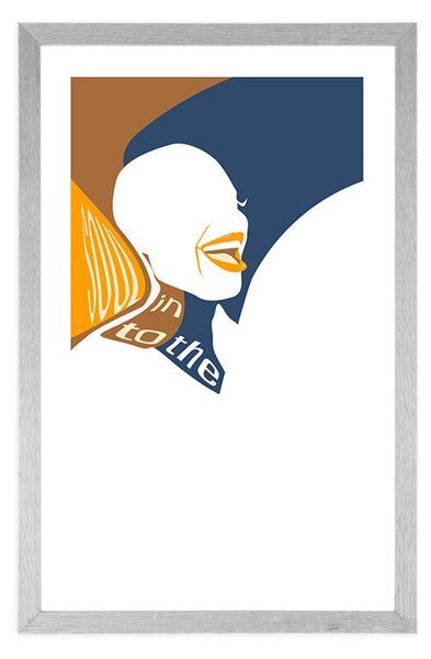 Plakat s paspartuom silueta žene s natpisom