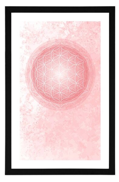Plakat s paspartuom Mandala u suptilnim tonovima