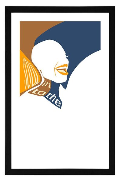 Plakat s paspartuom silueta žene s natpisom