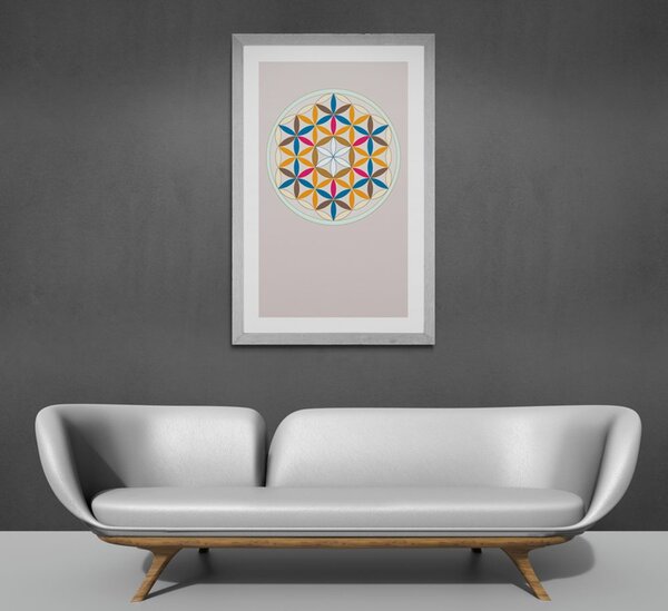 Plakat s paspartuom šarena Mandala