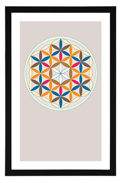 Plakat s paspartuom šarena Mandala