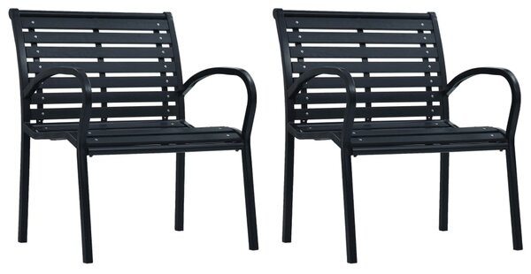 VidaXL Vrtne stolice 2 kom crne od čelika i WPC-a