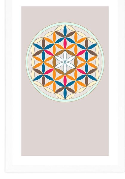 Plakat s paspartuom šarena Mandala