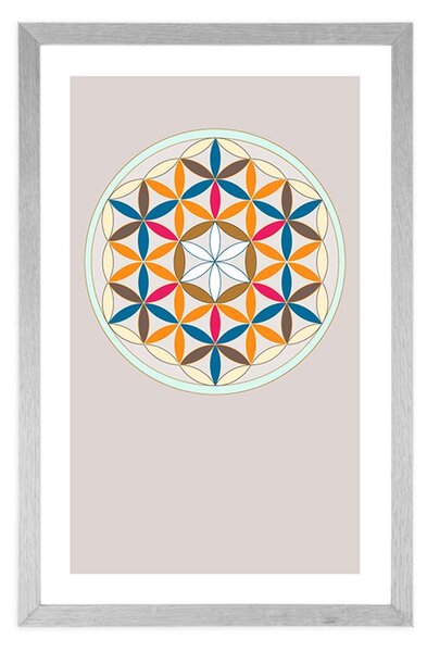 Plakat s paspartuom šarena Mandala