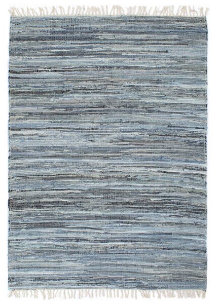 VidaXL Ručno tkani tepih Chindi od trapera 80 x 160 cm plavi