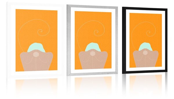 Plakat s paspartuom djevojka s cvijetom života