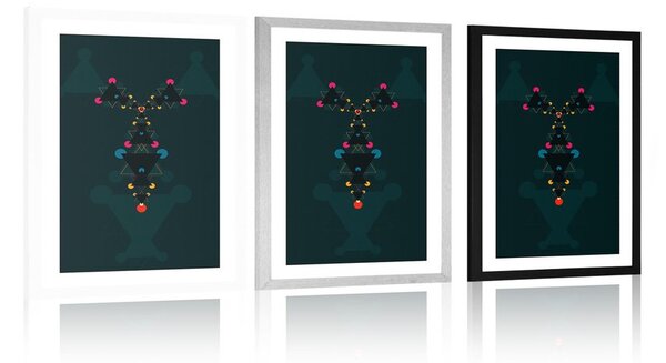 Plakat s paspartuom uzorci na crnoj pozadini