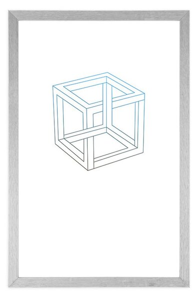 Plakat s paspartuom minimalistička kocka