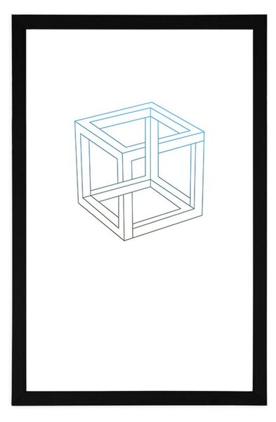 Plakat s paspartuom minimalistička kocka