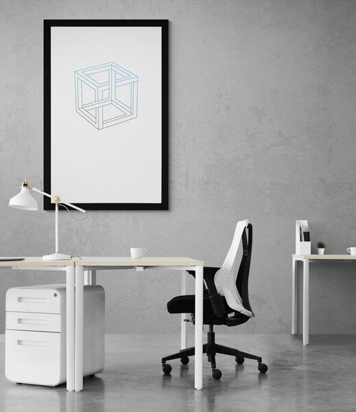 Plakat s paspartuom minimalistička kocka