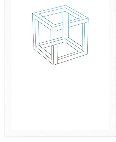 Plakat s paspartuom minimalistička kocka