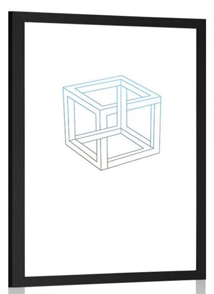 Plakat s paspartuom minimalistička kocka